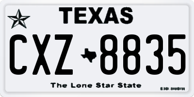 TX license plate CXZ8835