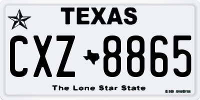 TX license plate CXZ8865