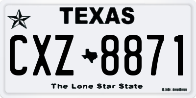 TX license plate CXZ8871