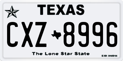 TX license plate CXZ8996