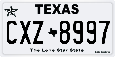 TX license plate CXZ8997