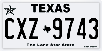 TX license plate CXZ9743