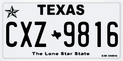 TX license plate CXZ9816