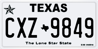 TX license plate CXZ9849