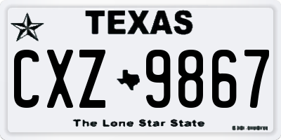 TX license plate CXZ9867