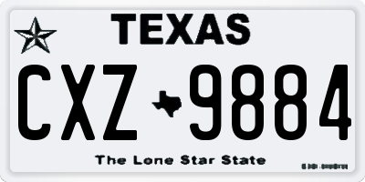 TX license plate CXZ9884