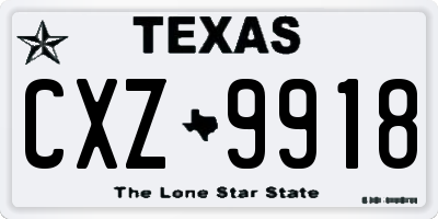 TX license plate CXZ9918