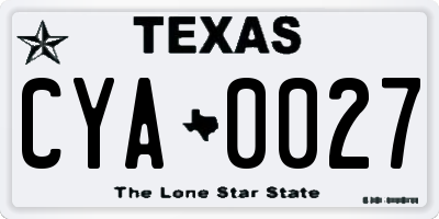 TX license plate CYA0027