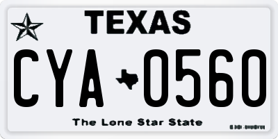 TX license plate CYA0560