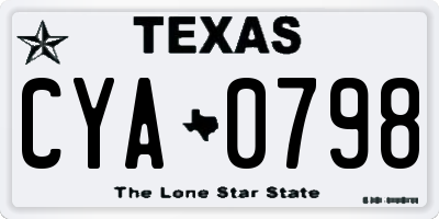 TX license plate CYA0798