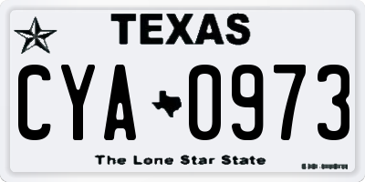 TX license plate CYA0973