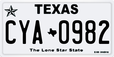 TX license plate CYA0982