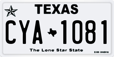 TX license plate CYA1081