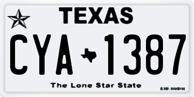 TX license plate CYA1387