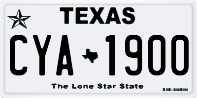 TX license plate CYA1900