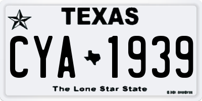 TX license plate CYA1939
