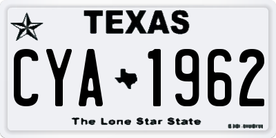 TX license plate CYA1962