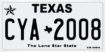 TX license plate CYA2008