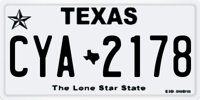 TX license plate CYA2178