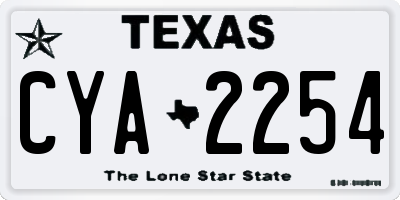 TX license plate CYA2254