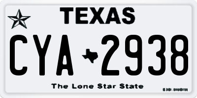 TX license plate CYA2938