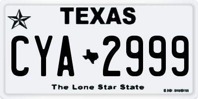 TX license plate CYA2999