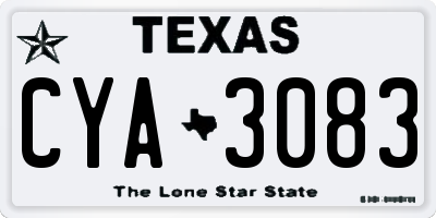 TX license plate CYA3083