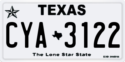 TX license plate CYA3122