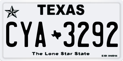 TX license plate CYA3292