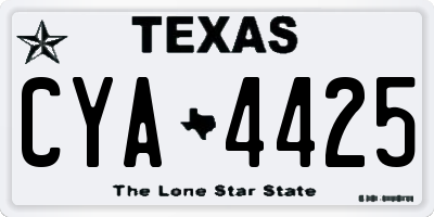 TX license plate CYA4425