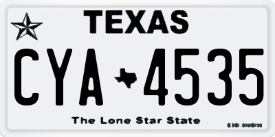 TX license plate CYA4535