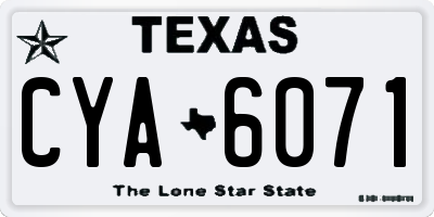 TX license plate CYA6071