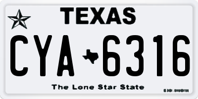 TX license plate CYA6316