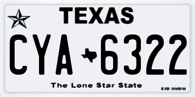 TX license plate CYA6322