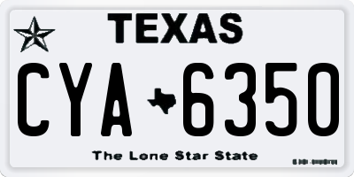 TX license plate CYA6350