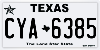 TX license plate CYA6385