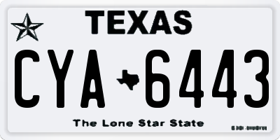 TX license plate CYA6443