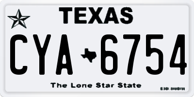 TX license plate CYA6754