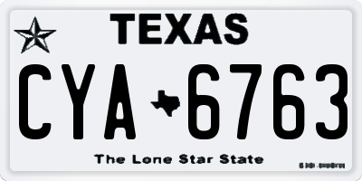 TX license plate CYA6763