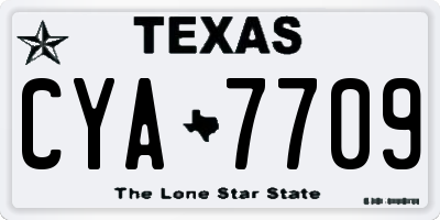 TX license plate CYA7709