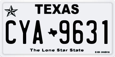 TX license plate CYA9631
