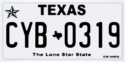 TX license plate CYB0319