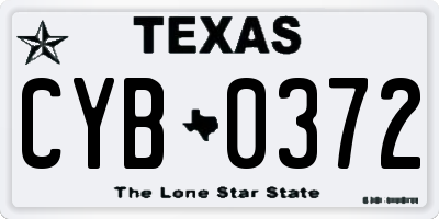 TX license plate CYB0372