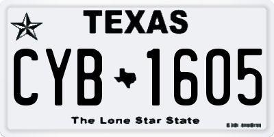 TX license plate CYB1605
