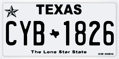 TX license plate CYB1826