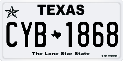 TX license plate CYB1868