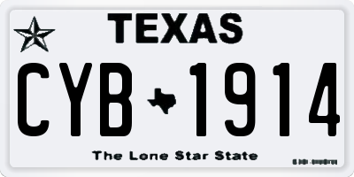 TX license plate CYB1914