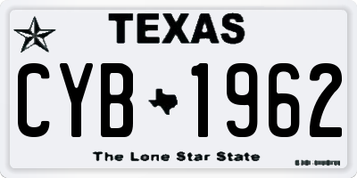 TX license plate CYB1962