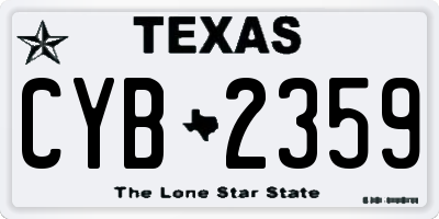 TX license plate CYB2359