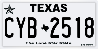 TX license plate CYB2518